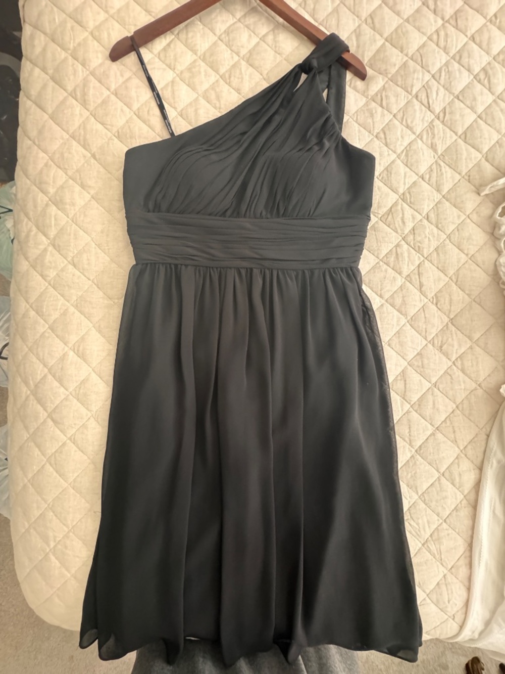 Black, one shoulder, Donna Morgan cocktail dress size 8